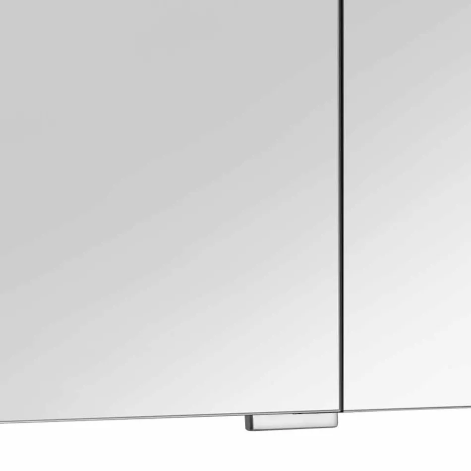 Oglindă modernă pentru containere cu 3 uși din cristal și 3 lumini LED - Maxi Viadurini