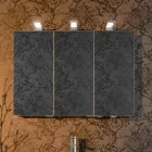 Oglindă modernă pentru containere cu 3 uși din cristal și 3 lumini LED - Maxi Viadurini