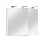 Oglindă modernă pentru containere cu 3 uși din cristal și 3 lumini LED - Maxi Viadurini