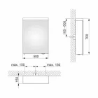 Oglindă modernă pentru containere cu ușă articulată și iluminare cu LED - Alfio Viadurini