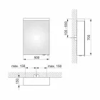 Oglindă modernă pentru containere cu ușă articulată și iluminare cu LED - Alfio Viadurini