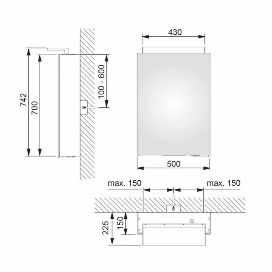 Oglindă modernă de depozitare cu rafturi de cristal și lumină LED - Bramo Viadurini