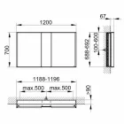 Container modern cu oglindă încastrată cu lumină LED și tastatură tactilă - Demon Viadurini
