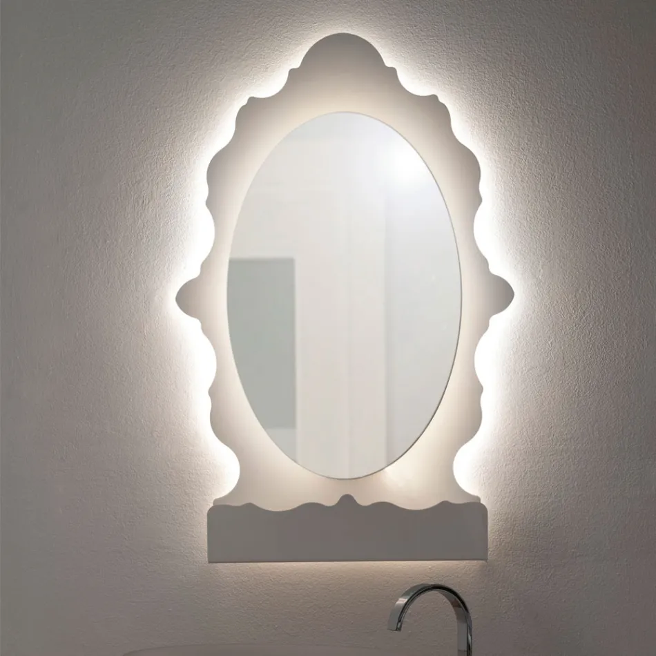 Dulap cu oglindă din plexiglas cu iluminare din spate, fabricat în Italia - Leira Viadurini