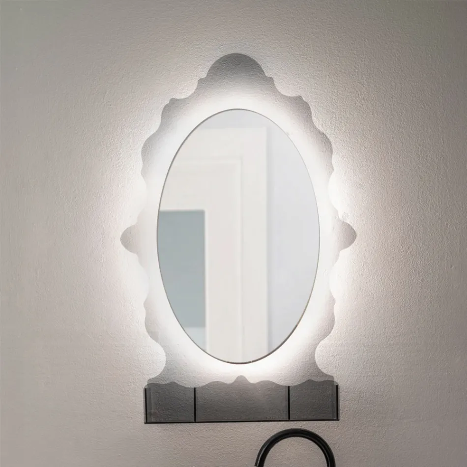 Dulap cu oglindă din plexiglas cu iluminare din spate, fabricat în Italia - Leira Viadurini
