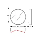 Container rotund metalic cu oglinda cu oglinda dubla Made in Italy - Charles Viadurini