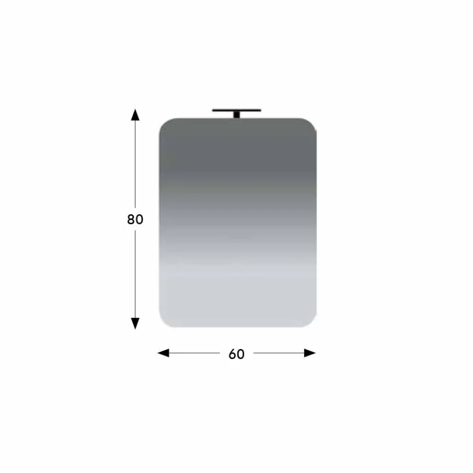 Oglindă de baie de perete cu lampă LED cu design modern Fabricat în Italia - Guido Viadurini