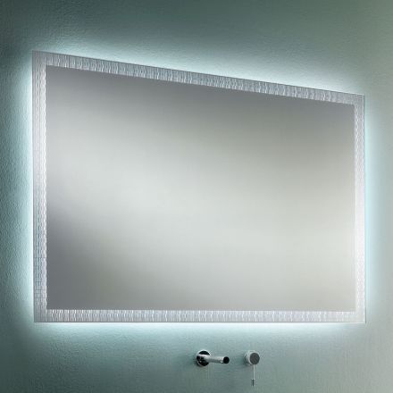 Oglinda de baie cu decoratiuni gravate cu laser Made in Italy - Freud Viadurini