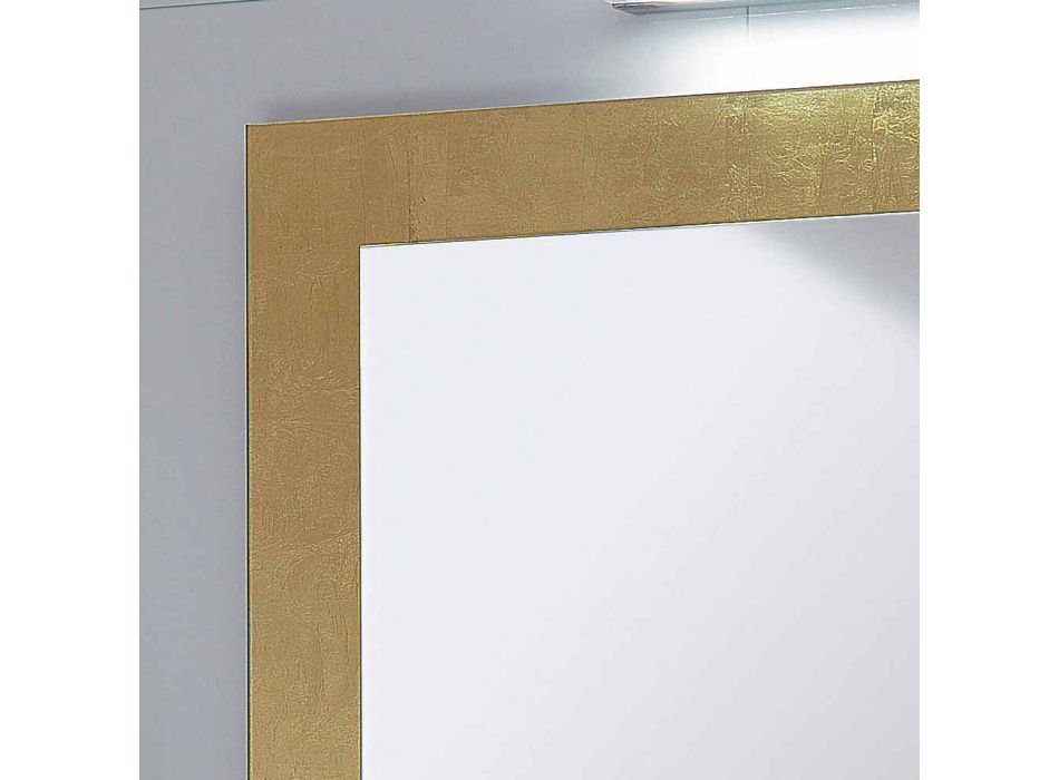 Baie rama de sticla oglinda decorate Pascal frunze de aur Viadurini