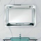 Baie rama oglinda de sticlă topită de argint design modern Arin Viadurini