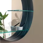 Oglinda de baie metalica cu 2 rafturi din sticla Made in Italy - Einstein Viadurini