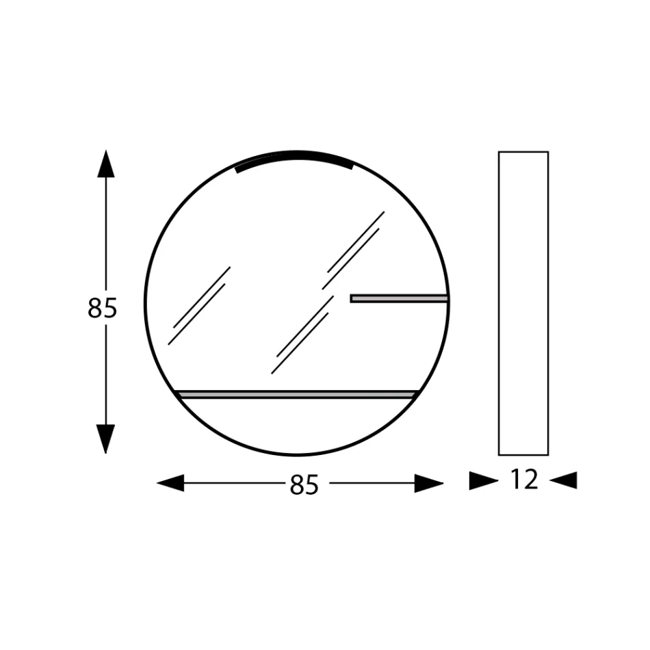 Oglinda de baie metalica cu 2 rafturi din sticla Made in Italy - Einstein Viadurini