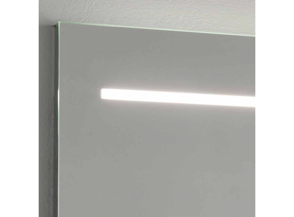 Oglindă modernă de perete cu lumină LED și cadru din oțel Made in Italy - Yutta Viadurini