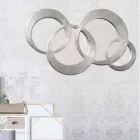 Oglinzi de oțel cu două oglinzi decorate manual de mână de argint Viadurini