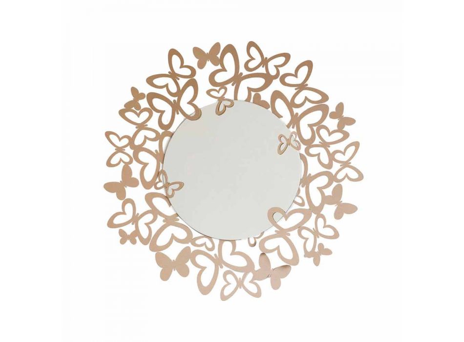 Oglindă circulară de perete modernă din fier realizată în Italia - Stelio Viadurini