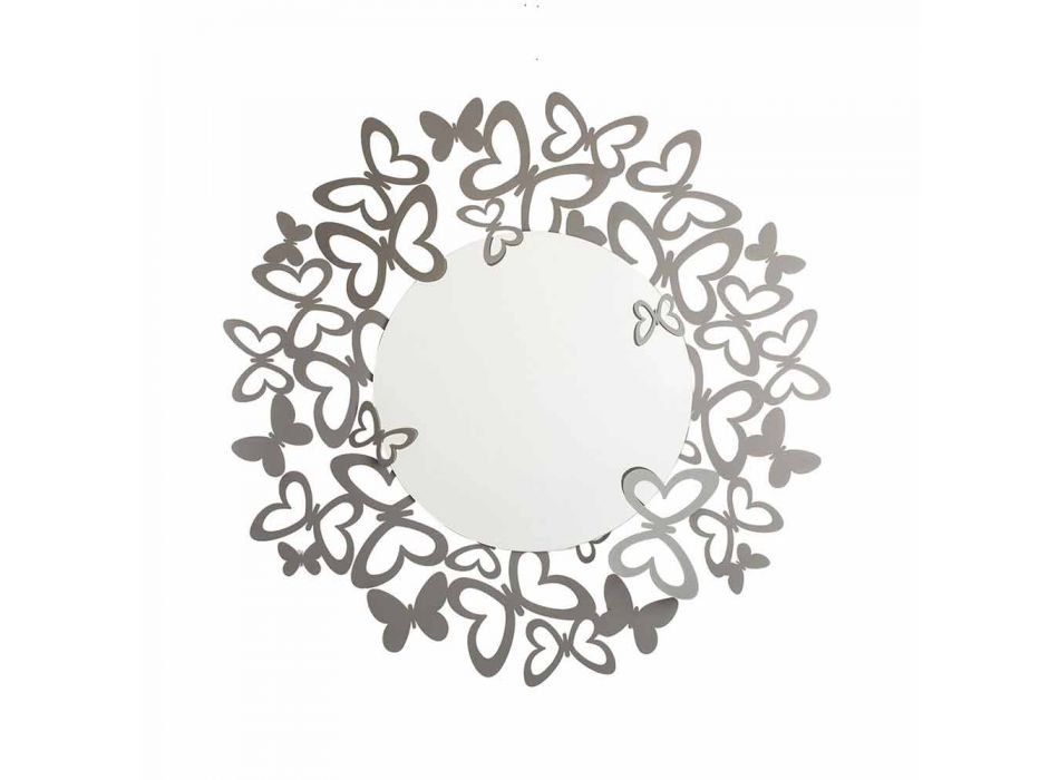 Oglindă circulară de perete modernă din fier realizată în Italia - Stelio Viadurini