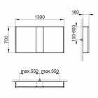 Oglindă modernă de perete cu 3 uși din aluminiu vopsit argintiu - Demon Viadurini