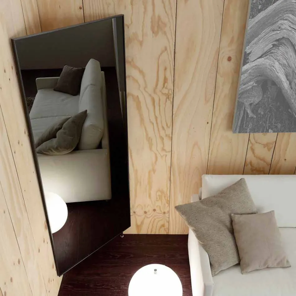 Oglindă de perete cu ușă de deschidere și cârlige pentru paltoane Made in Italy - Boro Viadurini