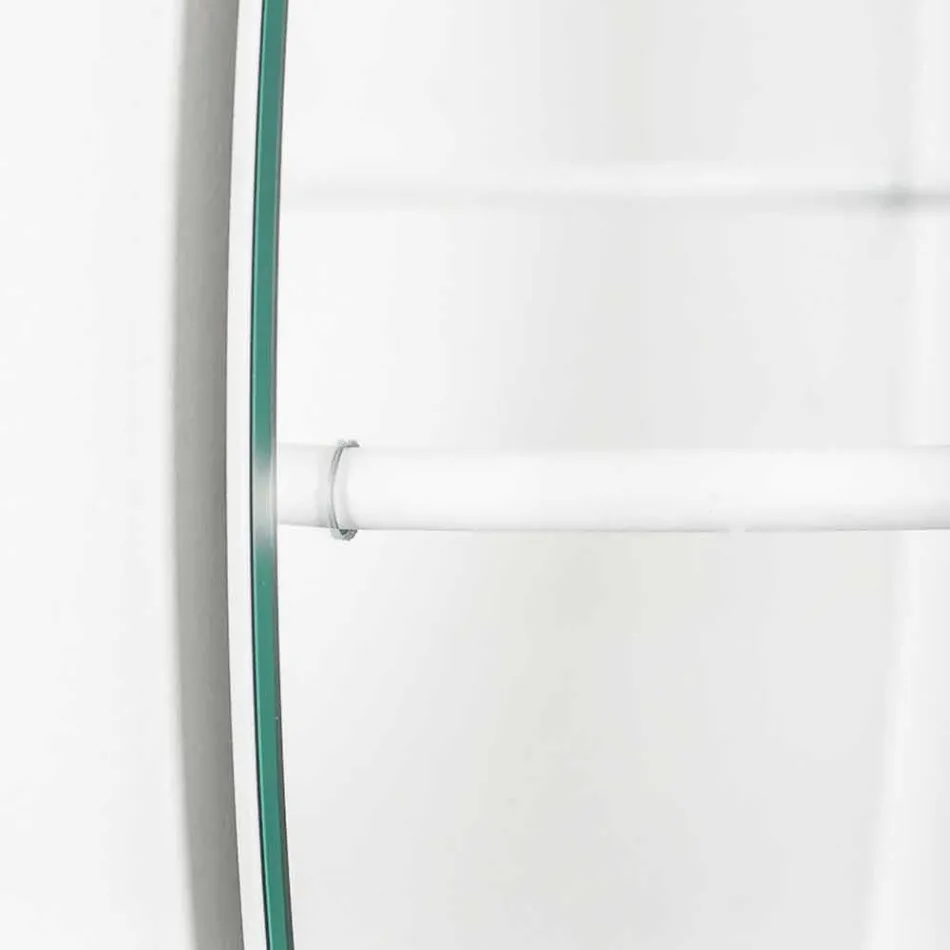 Oglindă de perete cu suport modern pentru oțel fabricat în Italia - Chioccia Viadurini