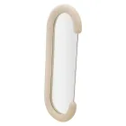 Oglindă de perete în formă de C cu cadru MDF acoperit cu catifea - Michael Viadurini