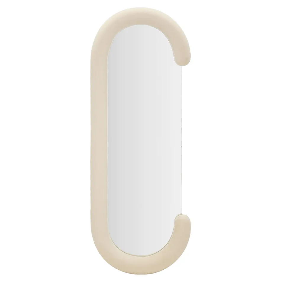 Oglindă de perete în formă de C cu cadru MDF acoperit cu catifea - Michael Viadurini