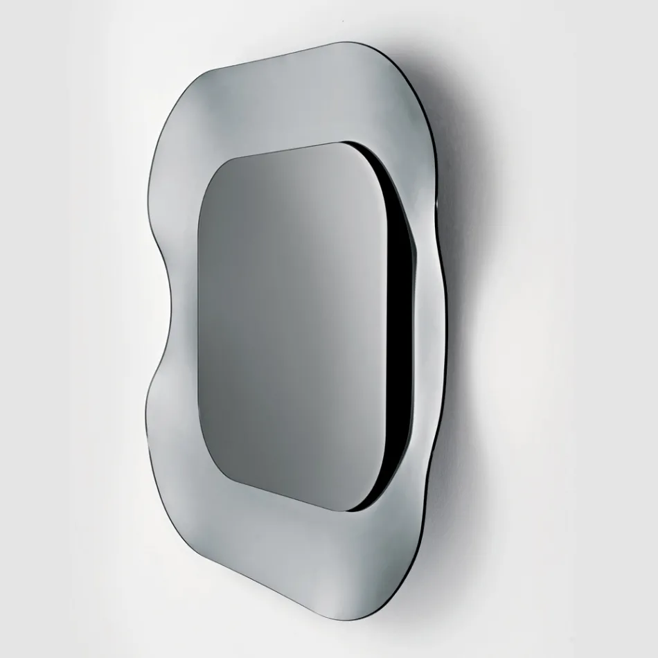 Oglindă de perete cu ramă din sticlă fuzionată, fabricată în Italia - Adored Viadurini