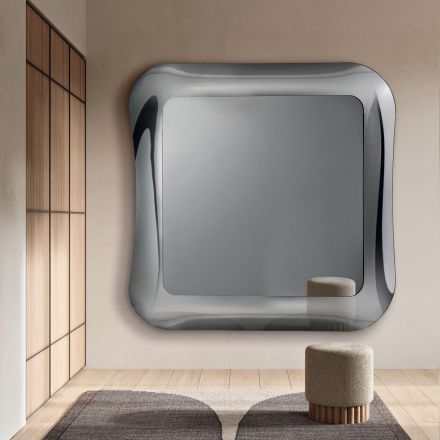 Oglindă de perete cu ramă din sticlă fuzionată, fabricată în Italia - Adored Viadurini