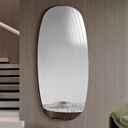 Oglindă de perete Arabella cu gravuri fabricată în Italia Viadurini
