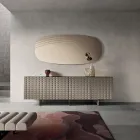 Oglindă de perete Arabella cu gravuri fabricată în Italia Viadurini