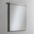 Oglindă de perete cu lumină integrată din oțel inoxidabil Made in Italy - Tuccio Viadurini
