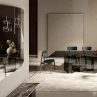 Oglinda de Perete cu Structura din Lemn Vopsit Negru Made in Italy - Arya Viadurini