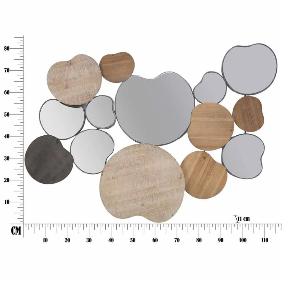 Oglindă de design modern din lemn și fier - Ortensio Viadurini