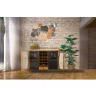 Oglindă de design modern din lemn și fier - Ortensio Viadurini