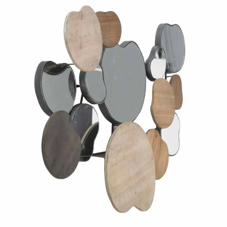 Oglindă de design modern din lemn și fier - Ortensio Viadurini