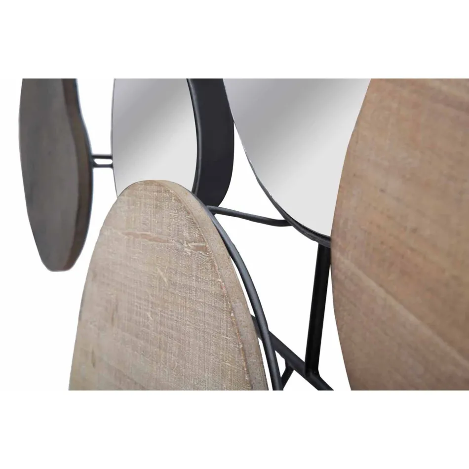 Oglindă de design modern din lemn și fier - Ortensio Viadurini