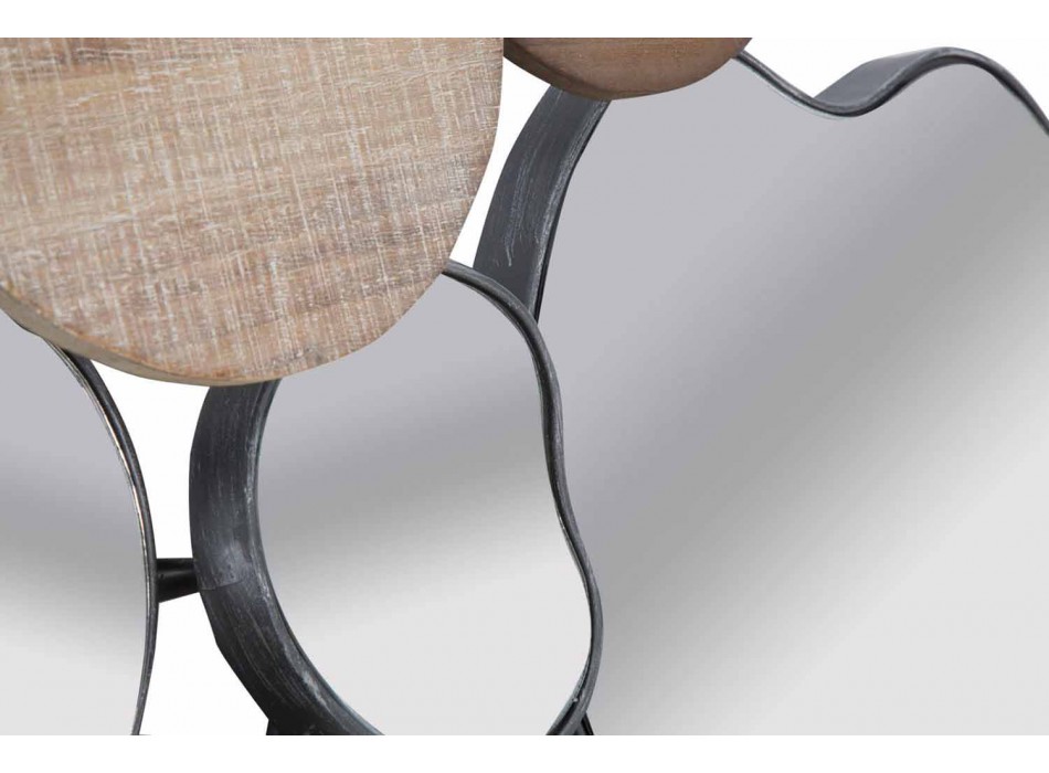 Oglindă de design modern din lemn și fier - Ortensio Viadurini