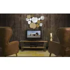 Oglindă de design modern din lemn și fier - Ortensio Viadurini