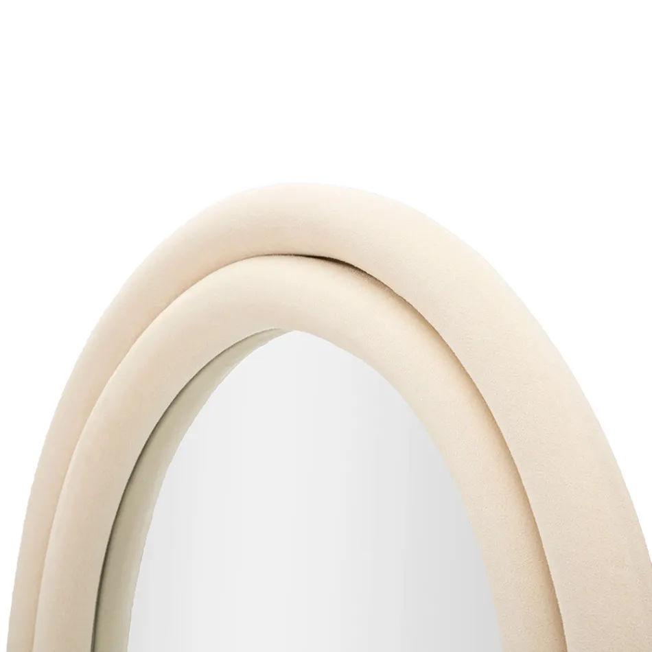 Oglindă de perete MDF acoperită cu catifea cu vârf arcuit - Jessica Viadurini