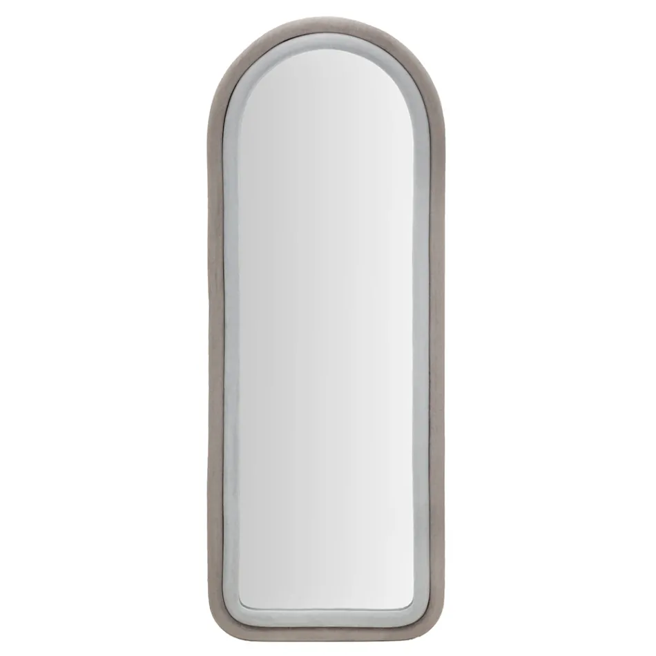 Oglindă de perete MDF acoperită cu catifea cu vârf arcuit - Jessica Viadurini