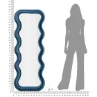 Oglindă de perete din MDF acoperită în catifea cu linii ondulate - Sheldon Viadurini