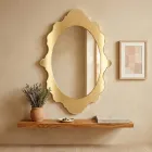 Oglindă de perete din plexiglas cu ramă aurie sau argintie, fabricată în Italia - Ariele Viadurini