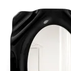 Oglindă de perete drapată din plexiglas negru Maelia, fabricată în Italia Viadurini