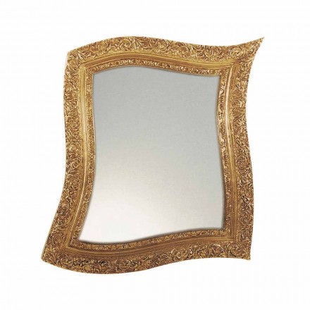 Oglinda de perete în stil baroc din aur și argint din fier realizată în Italia - Rudi Viadurini