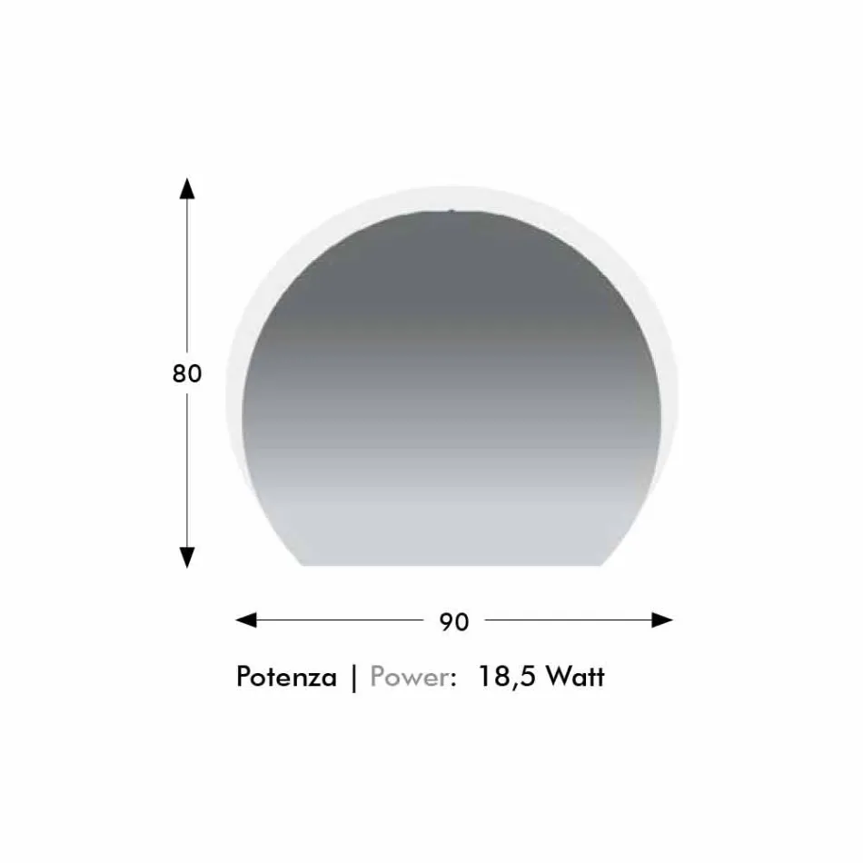 Oglindă modernă de perete cu detaliu sablat și LED Made in Italy - Rialto Viadurini