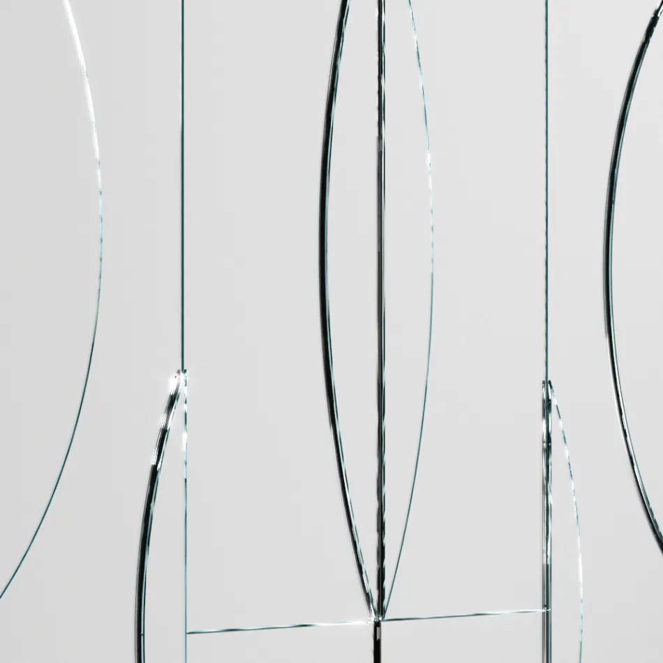 Oglinda de Perete Modulara cu Structura din Lemn Made in Italy - Saetta Viadurini