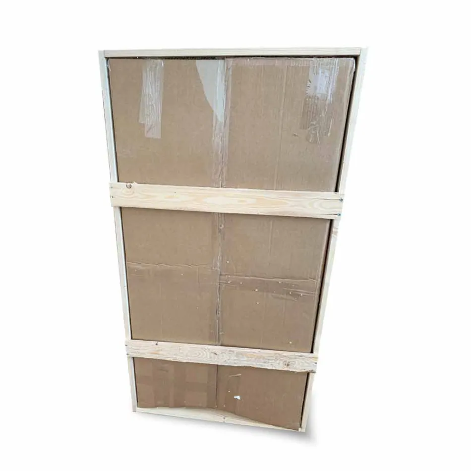 Oglindă pătrată de perete cu LED din sticlă satinată Made in Italy - Mirro Viadurini