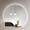 Oglindă de perete cu iluminare din spate cu LED și ramă ABS, fabricată în Italia - Dafira