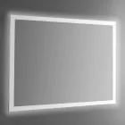 Oglindă de perete retroiluminată cu cadru sablat Made in Italy - Edigio Viadurini