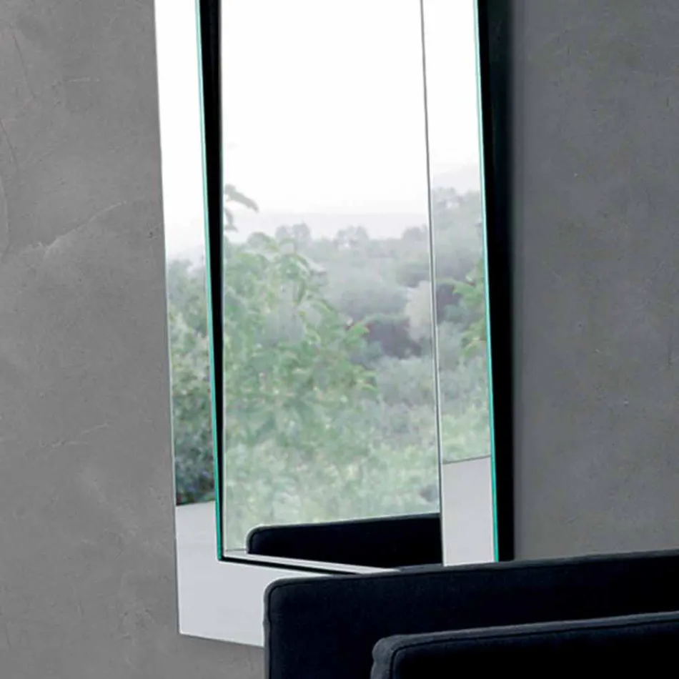 Oglindă de perete dreptunghiulară cu cadru înclinat fabricat în Italia - Salamina Viadurini