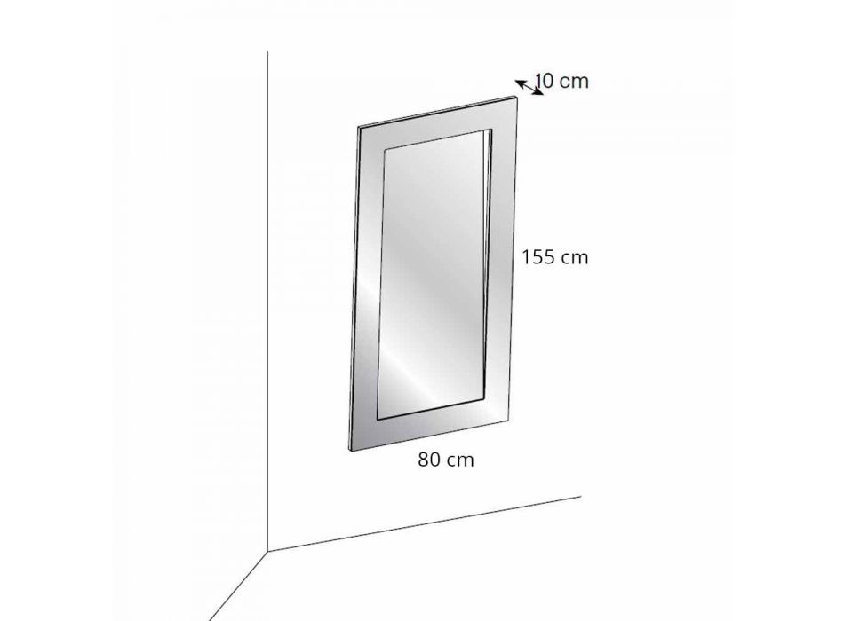 Oglindă de perete dreptunghiulară cu cadru înclinat fabricat în Italia - Salamina Viadurini